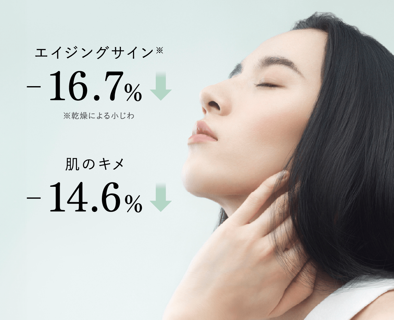 エイジングサイン※ −16.7% ※乾燥による小じわ 肌のキメ −14.6%